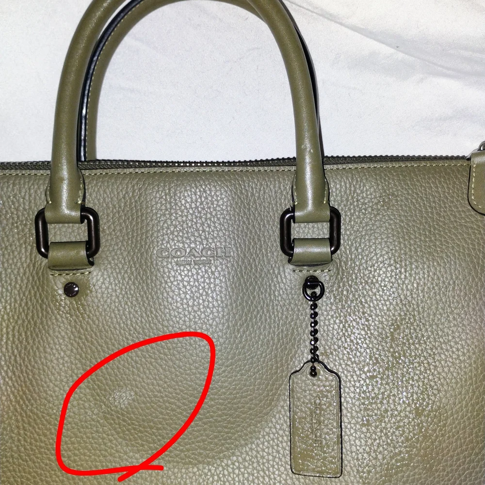 Coach Olive Green Pebbled Leather Satchel